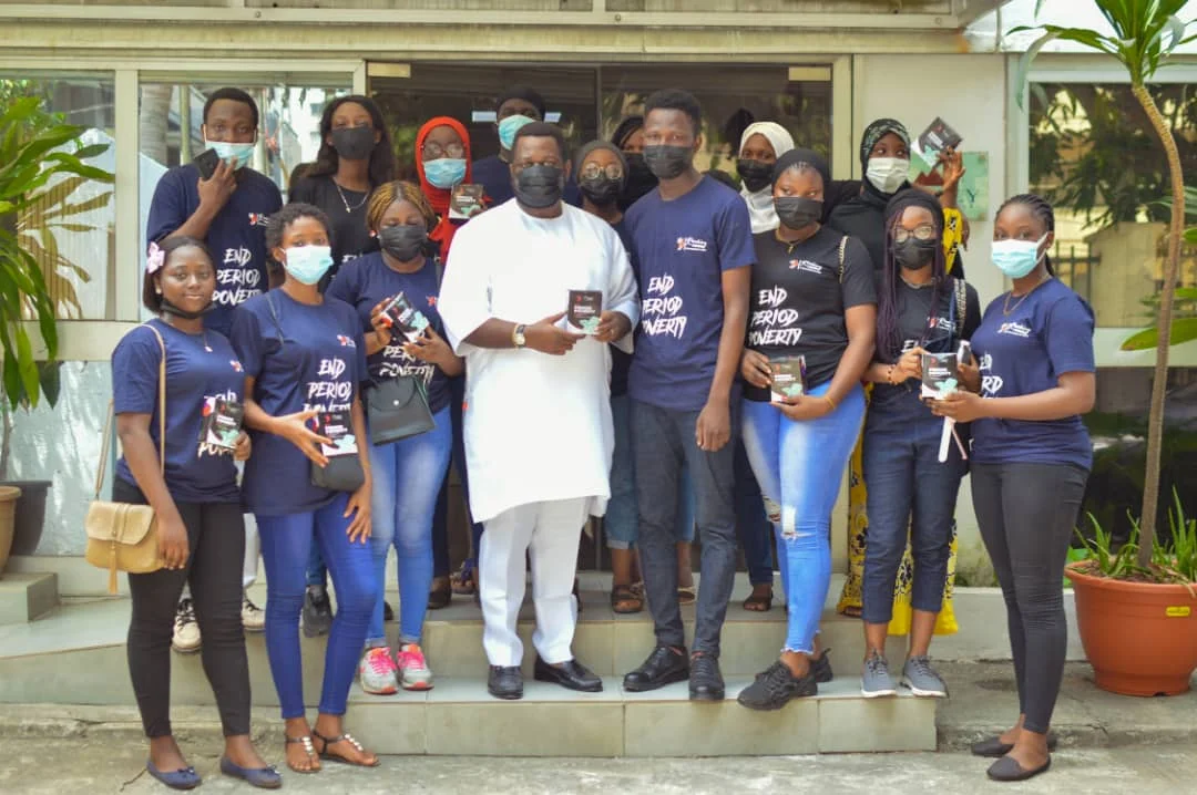 Project: End Period Poverty A pucture of our team together with our patron